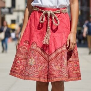 Boho Part Two  Skirt with Rope Belt And Decorative Border 4033